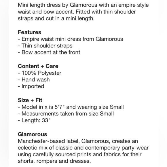 NWT GLAMOROUS Empire Bow Mini Dress in Black/Silver MED - Picture 6 of 7